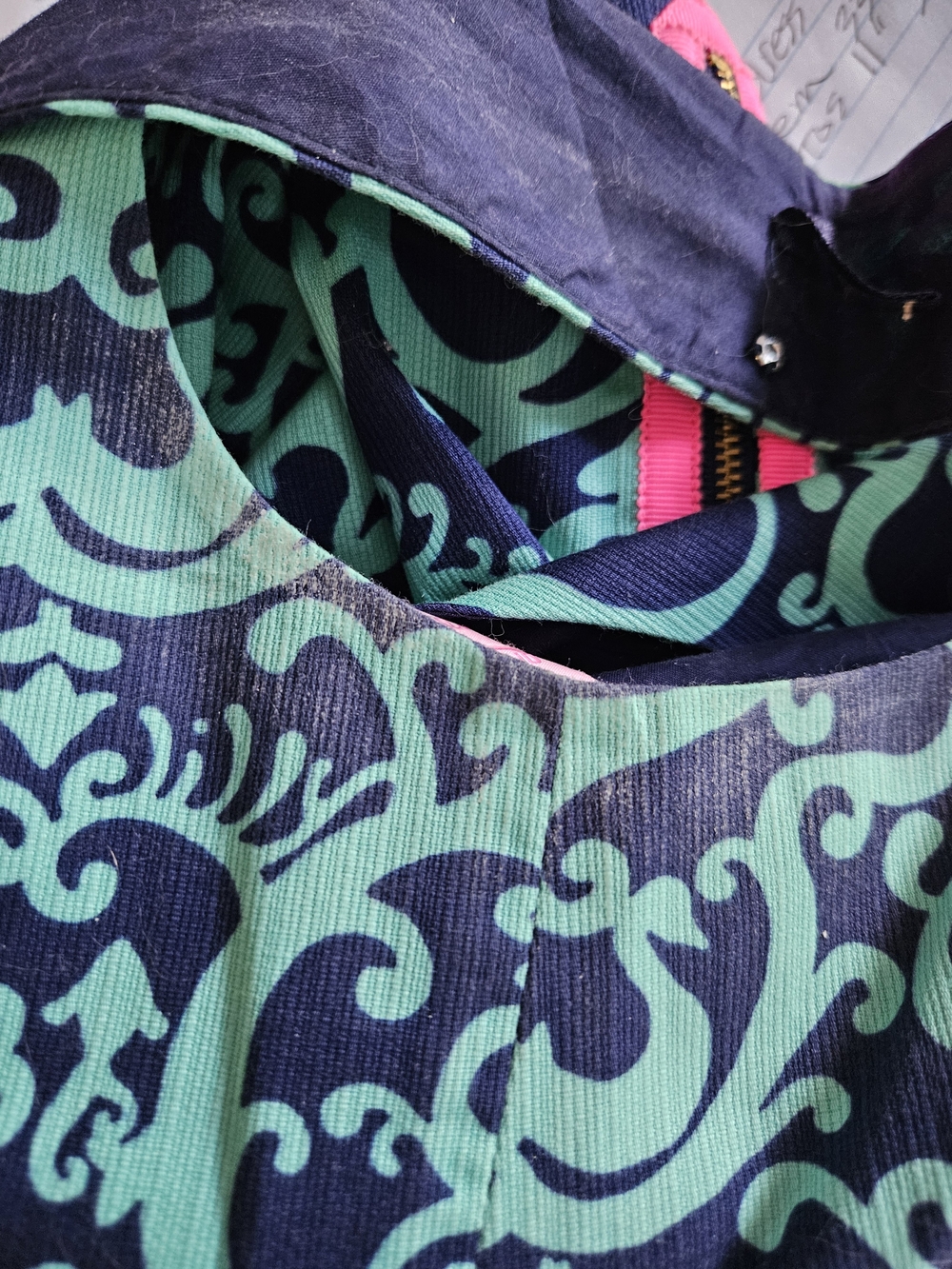 Lilly Pulitzer Navy, Teal & Hot Pink Printed Sleeveless Dress size 10 - Picture 8 of 11